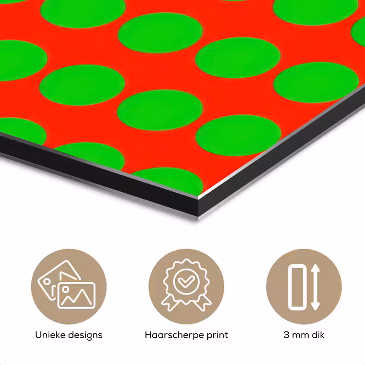 Aluminium schilderij - Stippen - Patroon - Groen — 3