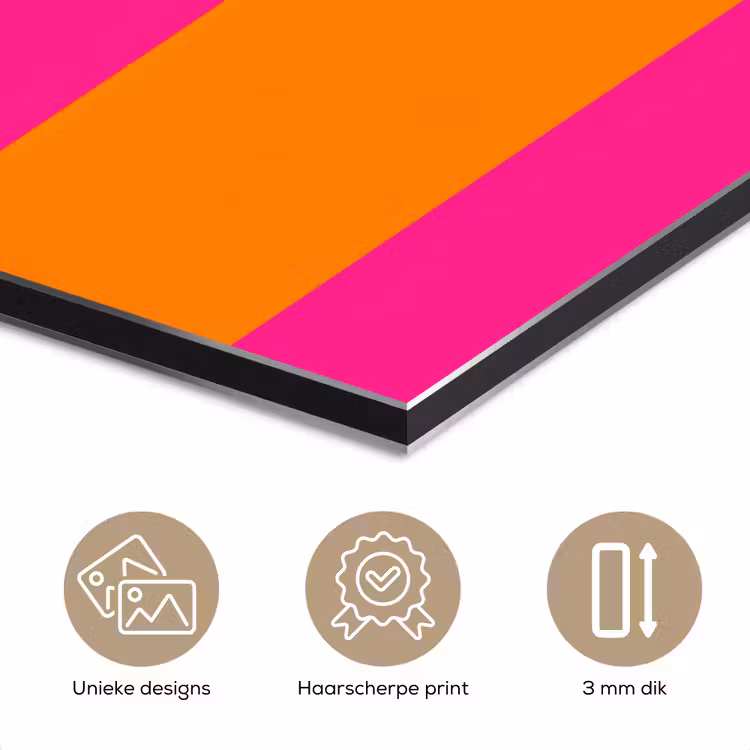 Aluminium schilderij - Strepen - Horizontaal - Roze — 3