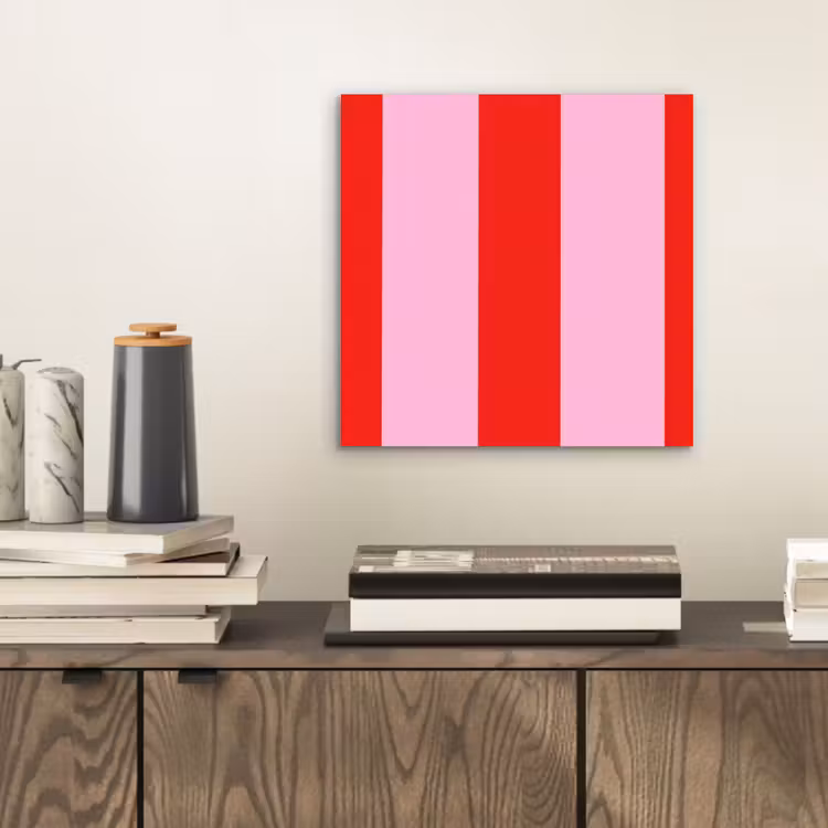Aluminium schilderij - Strepen - Klassiek - Roze — 2