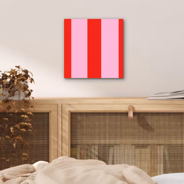 Aluminium schilderij - Strepen - Klassiek - Roze — 5