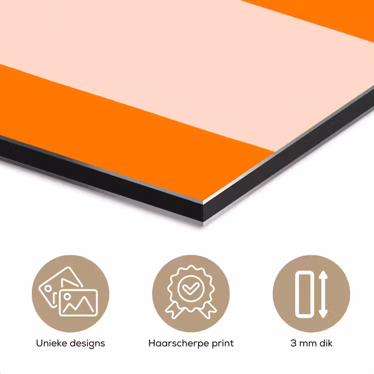 Aluminium schilderij - Strepen - Modern - Oranje — 3