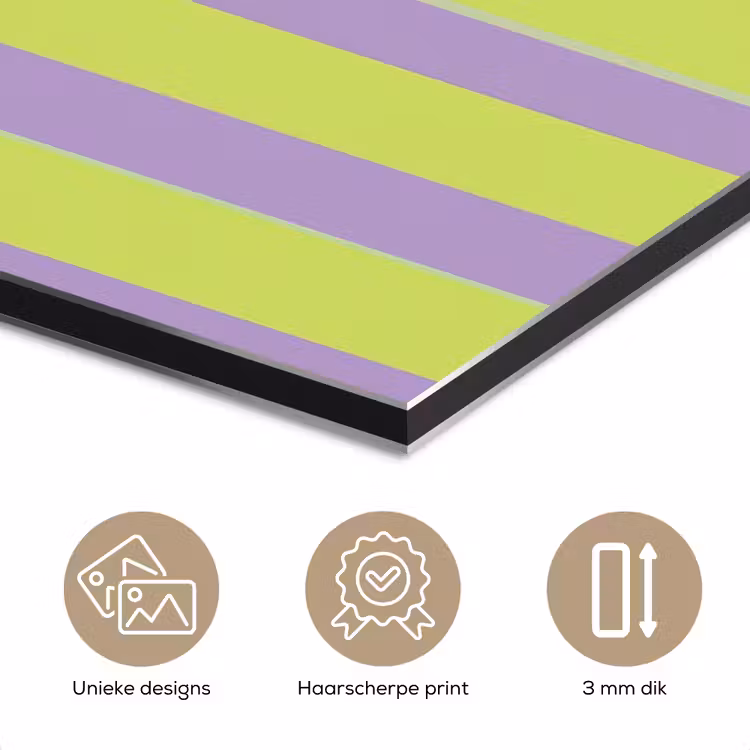 Aluminium schilderij - Strepen - Patroon - Groen — 3