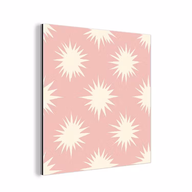 Aluminium schilderij - Zonnen - Patroon - Roze — 1