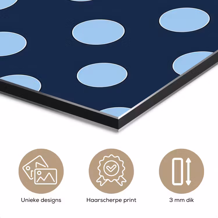 Aluminium schilderij - Klassiek - Dots - Blauw — 3