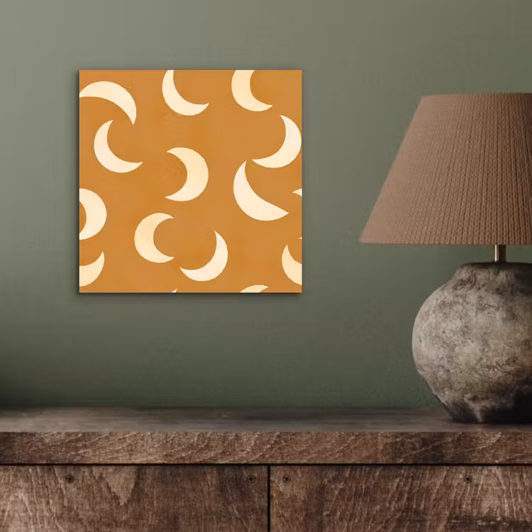 Aluminium schilderij - Manen - Patroon - Oker — 4