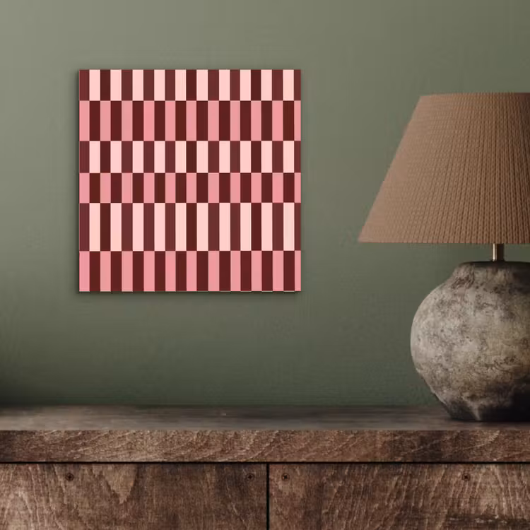 Aluminium schilderij - Roze - Rood - Blokjes — 4