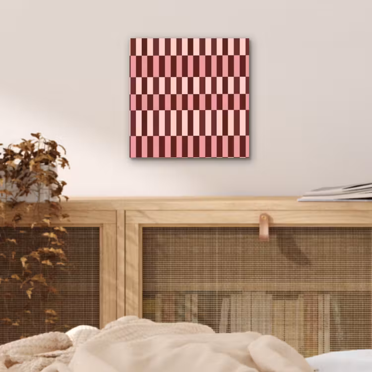 Aluminium schilderij - Roze - Rood - Blokjes — 5