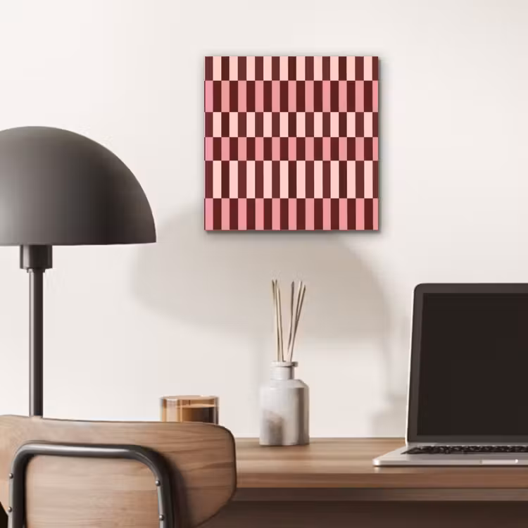 Aluminium schilderij - Roze - Rood - Blokjes — 7