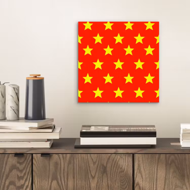 Aluminium schilderij - Ster - Patroon - Geel — 2