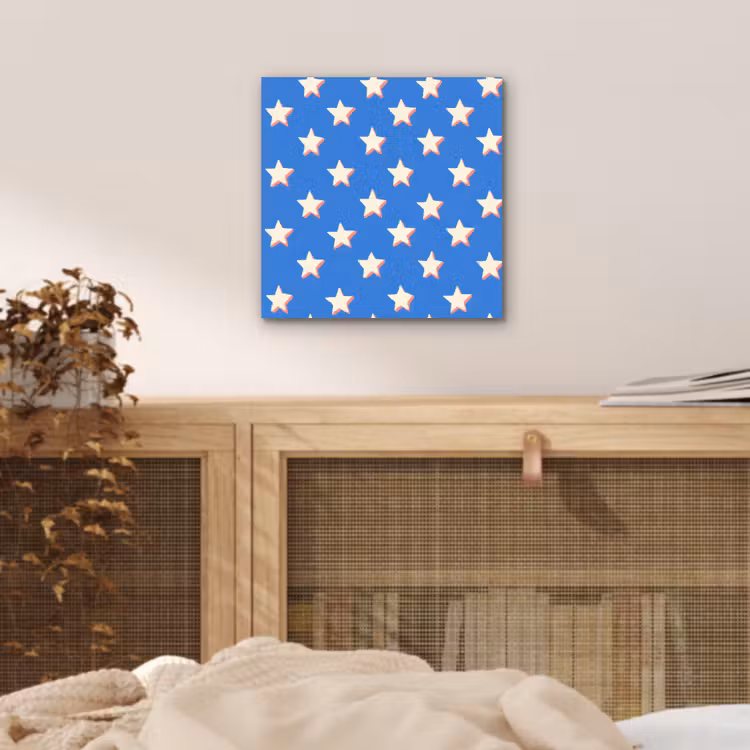 Aluminium schilderij - Sterren - Patroon - Blauw — 5