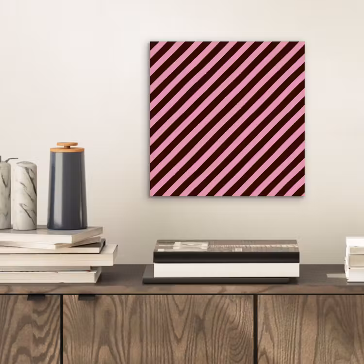 Aluminium schilderij - Strepen - Roze - Bruin — 2