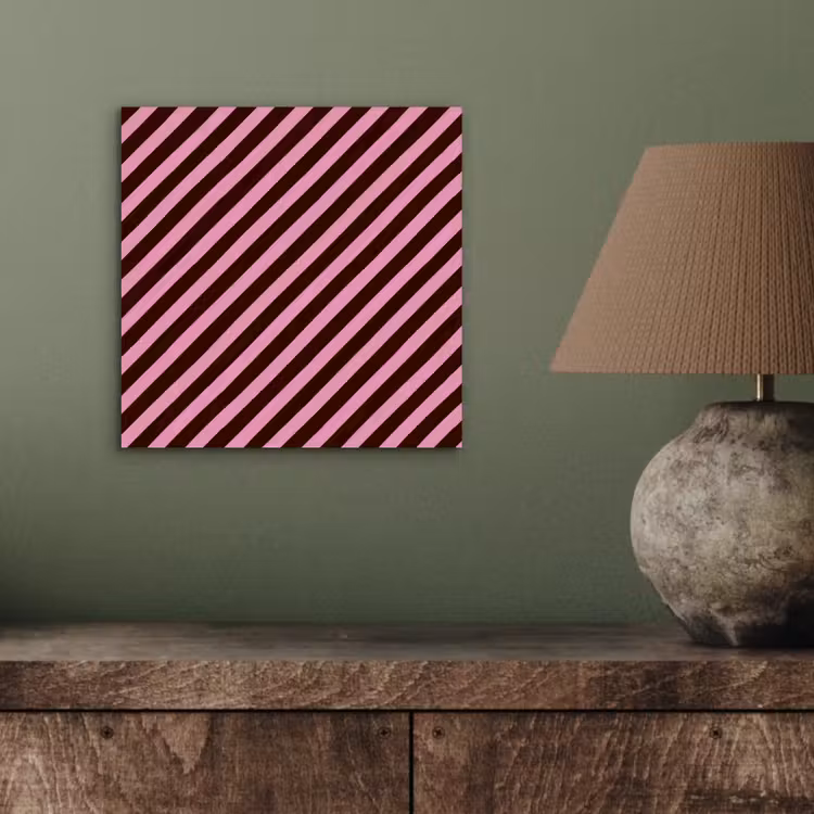 Aluminium schilderij - Strepen - Roze - Bruin — 4