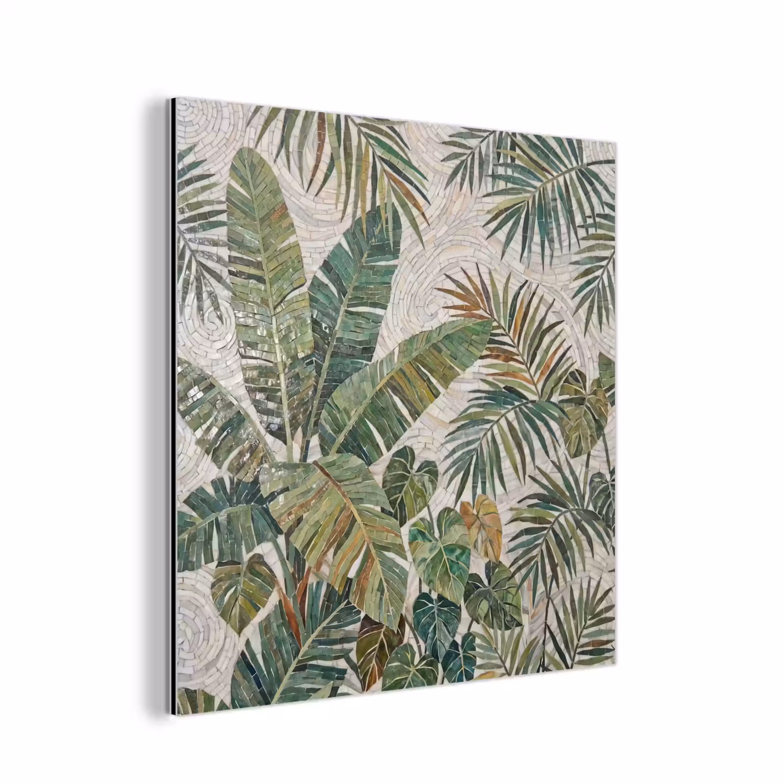 Aluminium schilderij - Planten - Tropisch - Mozaïek - Natuur - Groen — 1