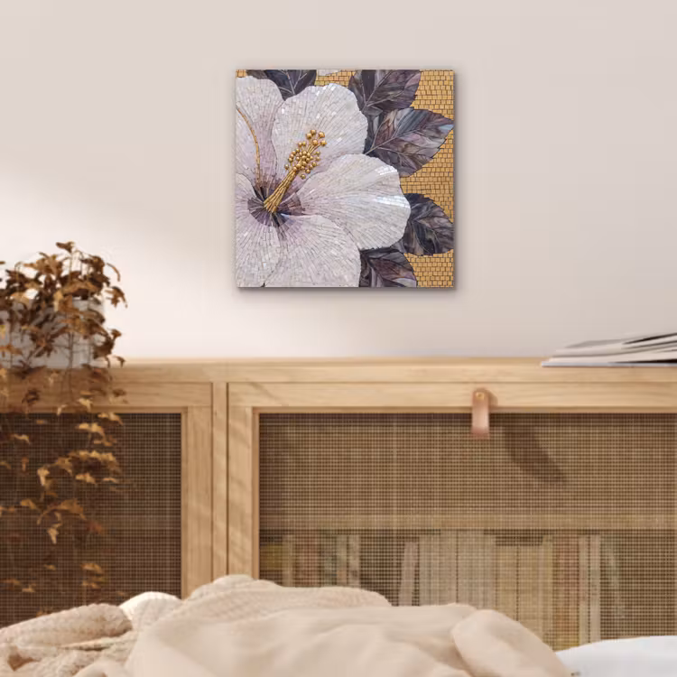 Aluminium schilderij - Bloemen - Mozaïek - Kunst - Modern - Goud — 5