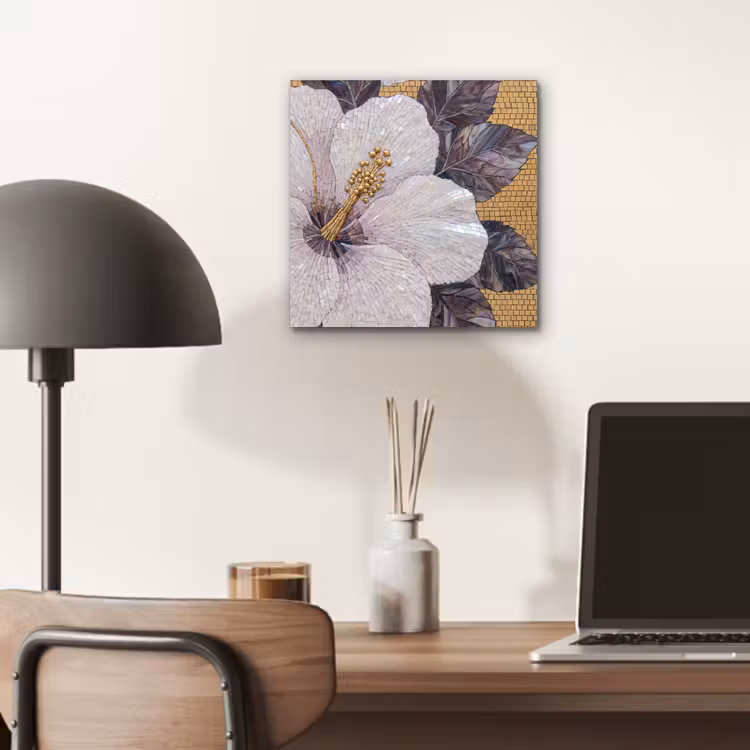 Aluminium schilderij - Bloemen - Mozaïek - Kunst - Modern - Goud — 7