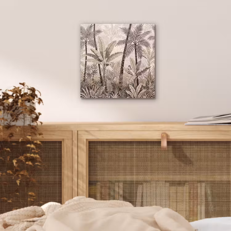 Aluminium schilderij - Natuur - Bladeren - Landschap - Mozaïek - Beige — 5
