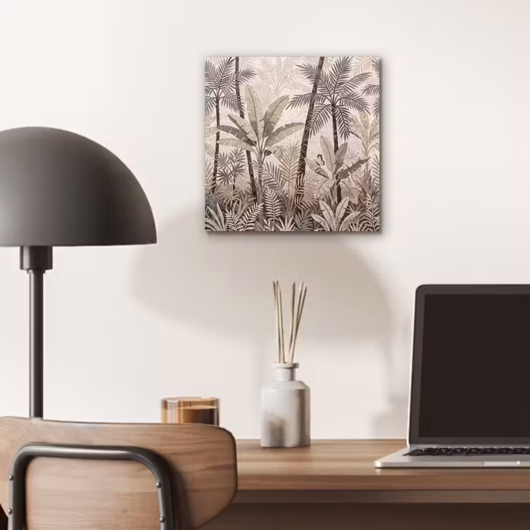 Aluminium schilderij - Natuur - Bladeren - Landschap - Mozaïek - Beige — 7