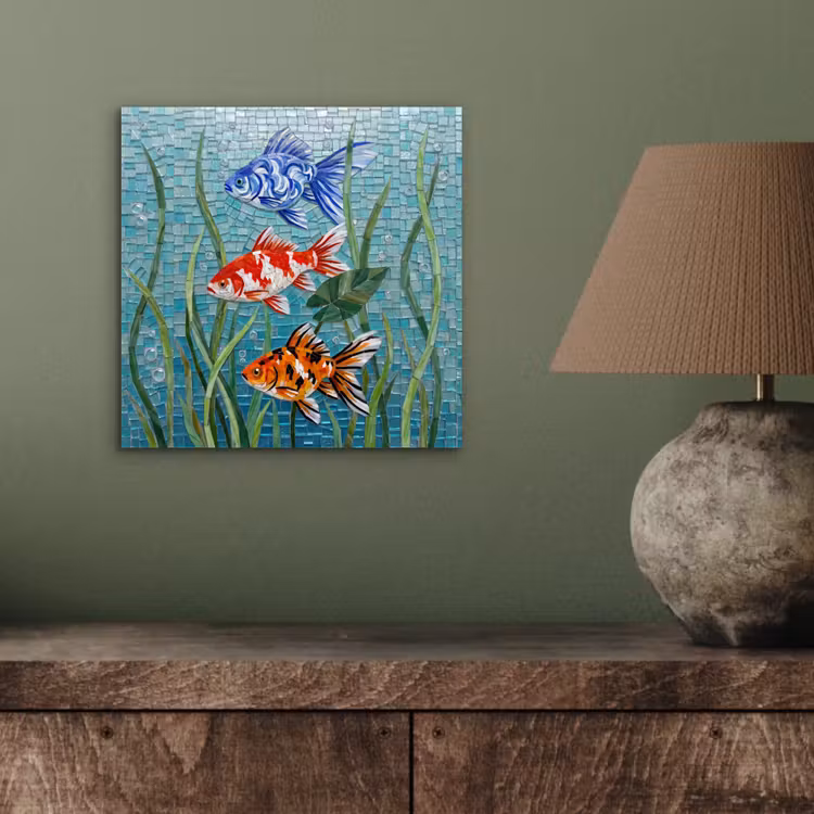 Aluminium schilderij - Vis - Mozaïek - Onderwater - Kleurrijk - Dieren — 4