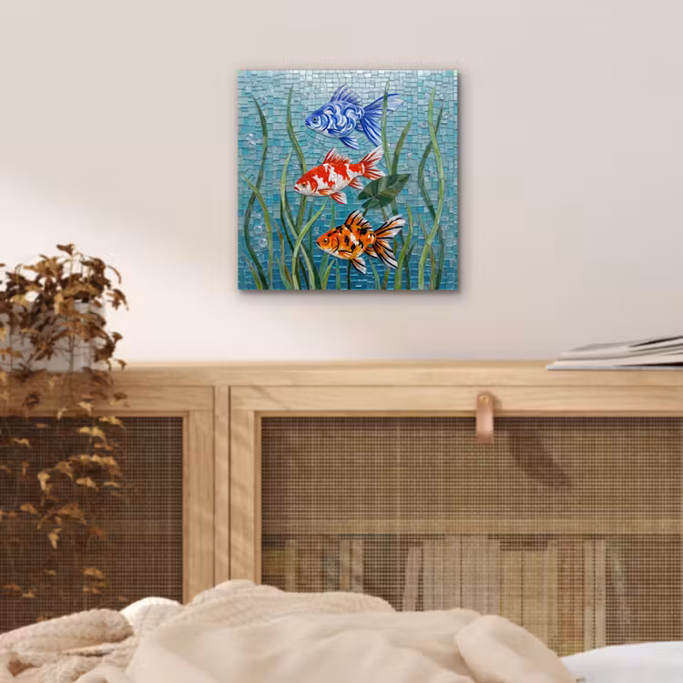 Aluminium schilderij - Vis - Mozaïek - Onderwater - Kleurrijk - Dieren — 5