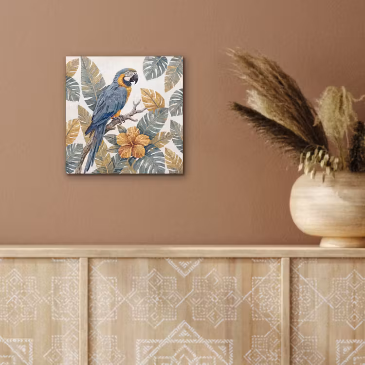 Aluminium schilderij - Vogel - Tak - Natuur - Mozaïek - Blauw — 6
