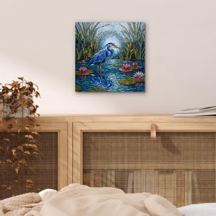 Aluminium schilderij - Vogel - Water - Natuur - Abstract - Blauw — 5