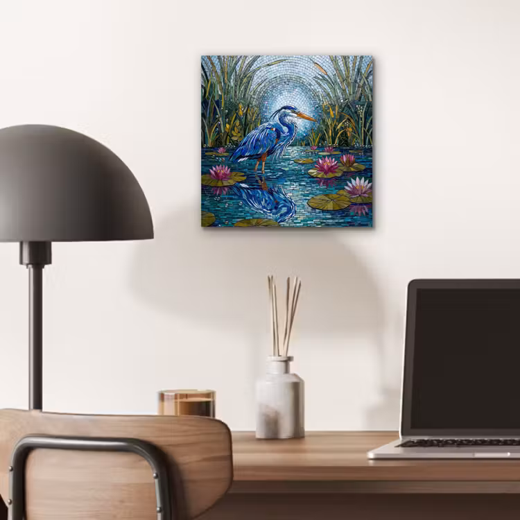 Aluminium schilderij - Vogel - Water - Natuur - Abstract - Blauw — 7