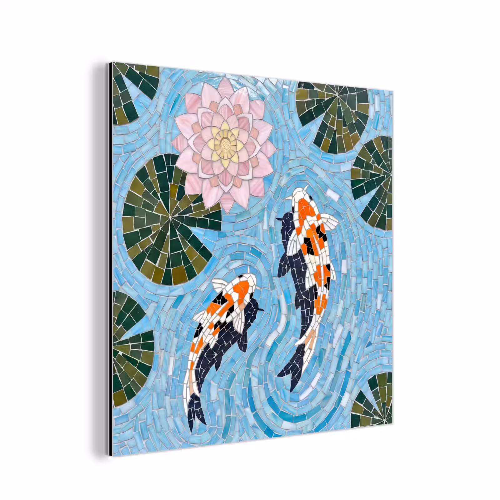 Aluminium schilderij - Vis - Water - Natuur - Mozaïek - Blauw — 1
