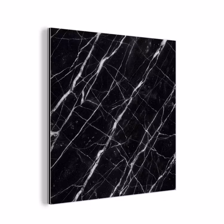 Aluminium schilderij - Marmer - Aders - Abstract - Zwart — 1
