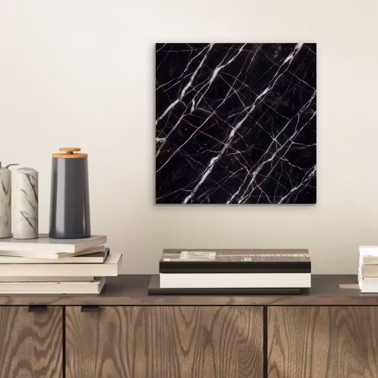 Aluminium schilderij - Marmer - Aders - Abstract - Zwart — 2