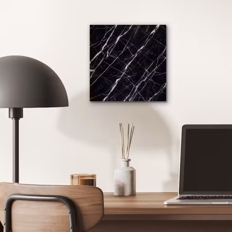 Aluminium schilderij - Marmer - Aders - Abstract - Zwart — 7