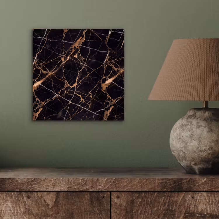 Aluminium schilderij - Marmer - Goud - Abstract - Zwart — 4