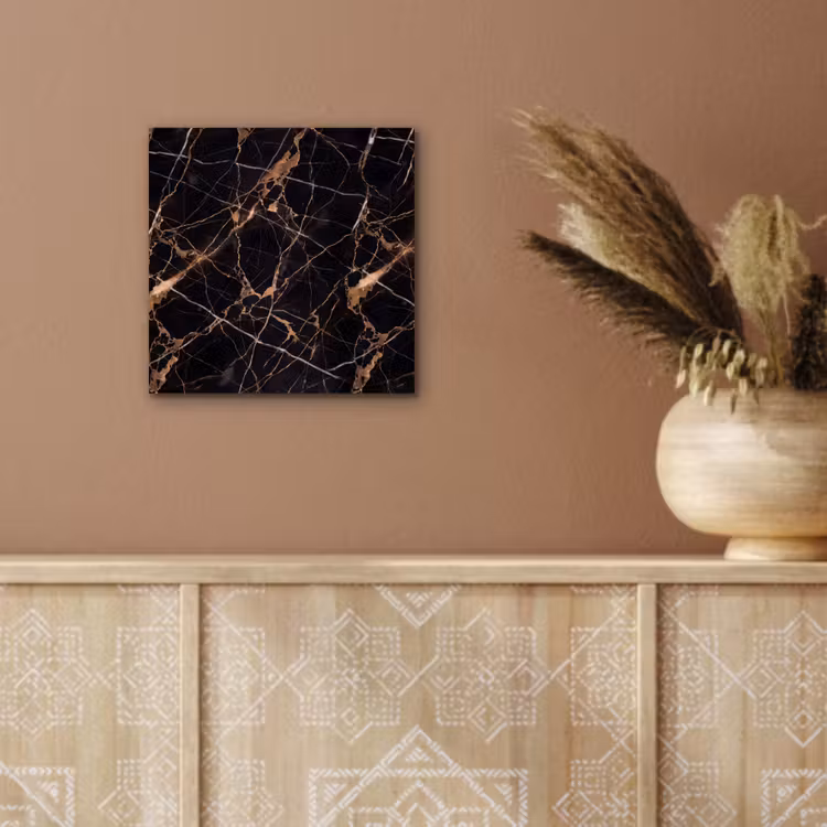 Aluminium schilderij - Marmer - Goud - Abstract - Zwart — 6