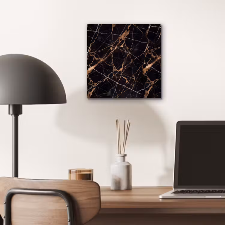 Aluminium schilderij - Marmer - Goud - Abstract - Zwart — 7