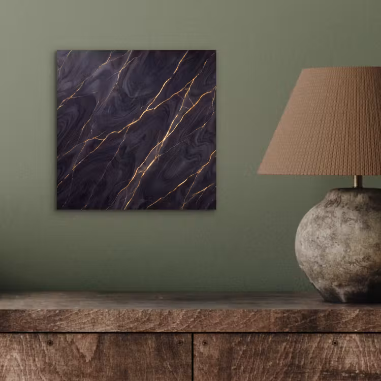 Aluminium schilderij - Marmer - Goudaders - Abstract - Modern - Zwart — 4