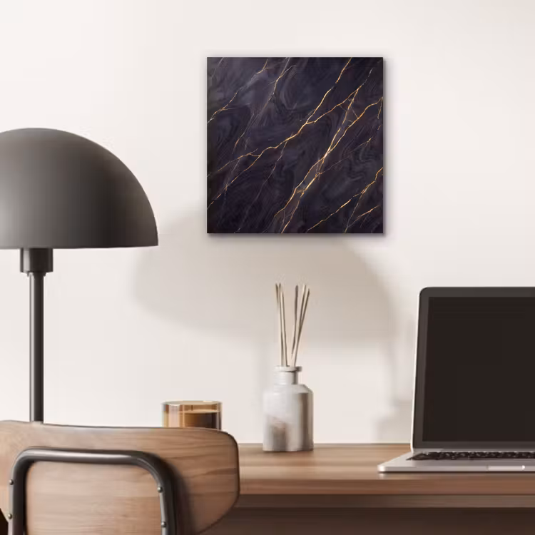 Aluminium schilderij - Marmer - Goudaders - Abstract - Modern - Zwart — 7