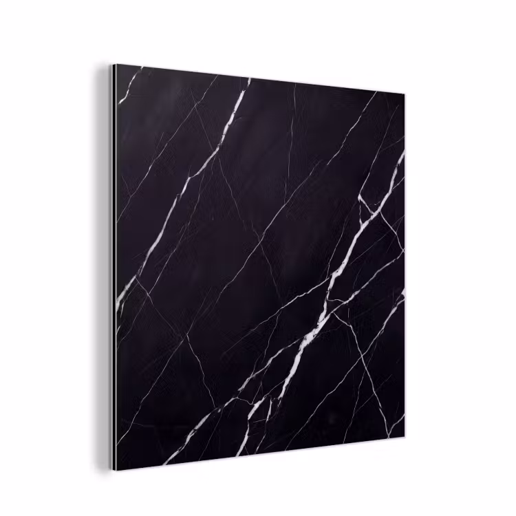 Aluminium schilderij - Marmer - Patroon - Abstract - Modern - Zwart — 1