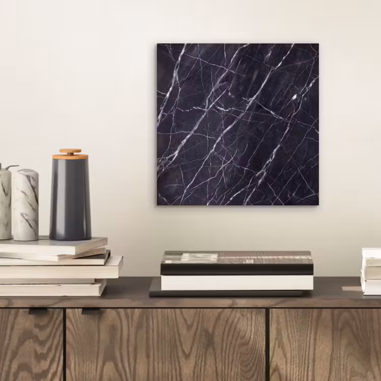 Aluminium schilderij - Marmer - Patroon - Modern - Zwart - Wit — 2