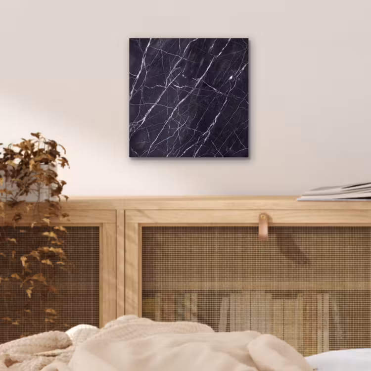 Aluminium schilderij - Marmer - Patroon - Modern - Zwart - Wit — 5