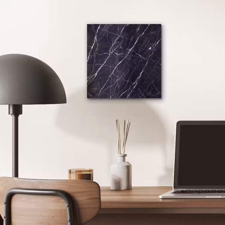 Aluminium schilderij - Marmer - Patroon - Modern - Zwart - Wit — 7
