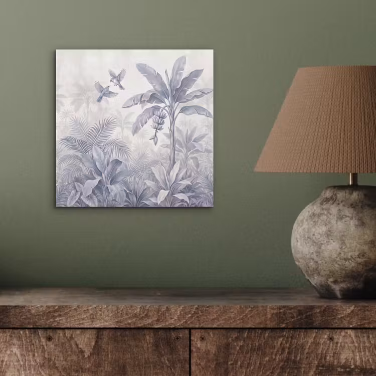 Aluminium schilderij - Natuur - Vogel - Jungle - Illustratie - Blauw — 4