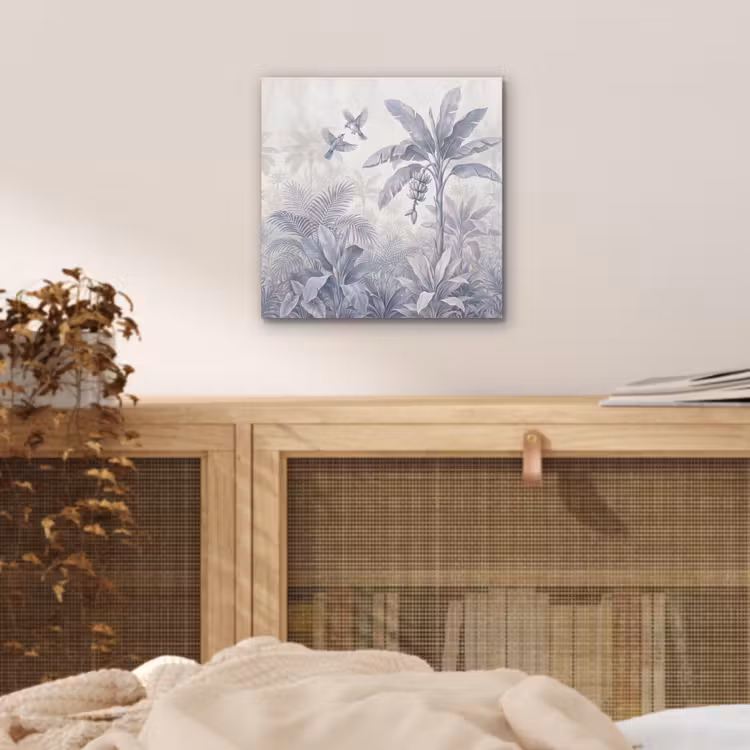 Aluminium schilderij - Natuur - Vogel - Jungle - Illustratie - Blauw — 5