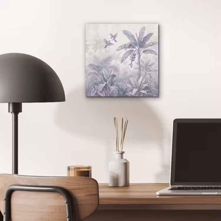 Aluminium schilderij - Natuur - Vogel - Jungle - Illustratie - Blauw — 7