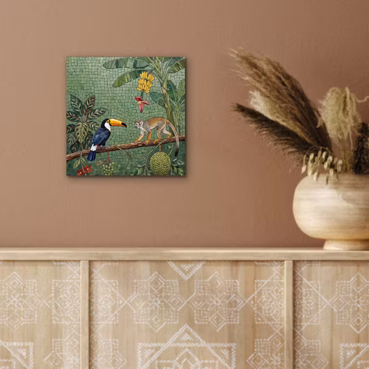 Aluminium schilderij - Vogel - Dier - Jungle - Mozaïek - Natuur — 6
