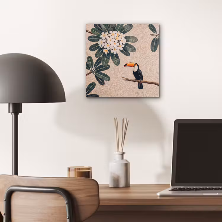 Aluminium schilderij - Vogel - Mozaïek - Tropisch - Natuur - Kleurrijk — 7