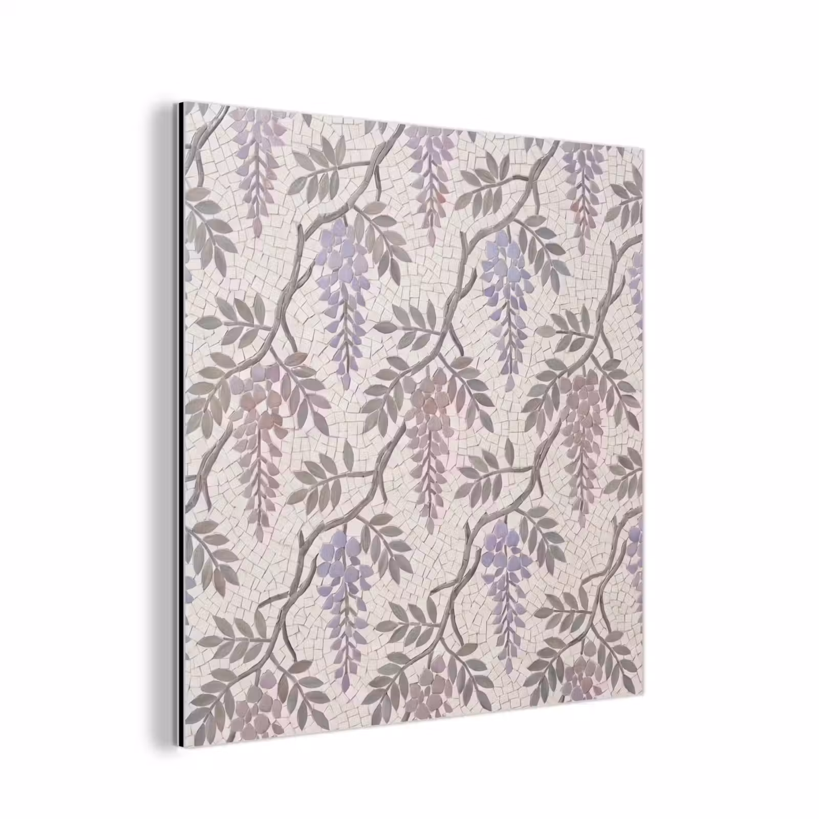 Aluminium schilderij - Bloemen - Mozaïek - Natuur - Patroon - Paars — 1