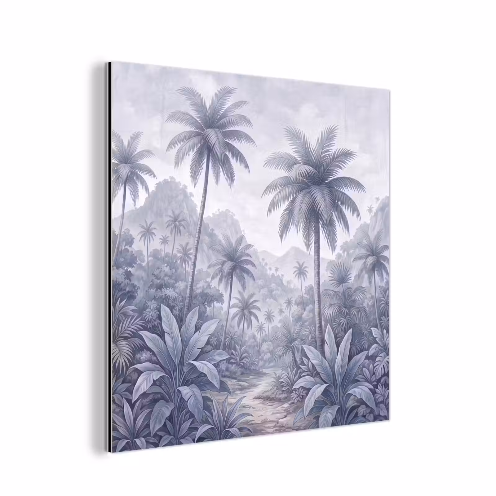 Aluminium schilderij - Natuur - Boom - Tropisch - Landschap - Blauw — 1