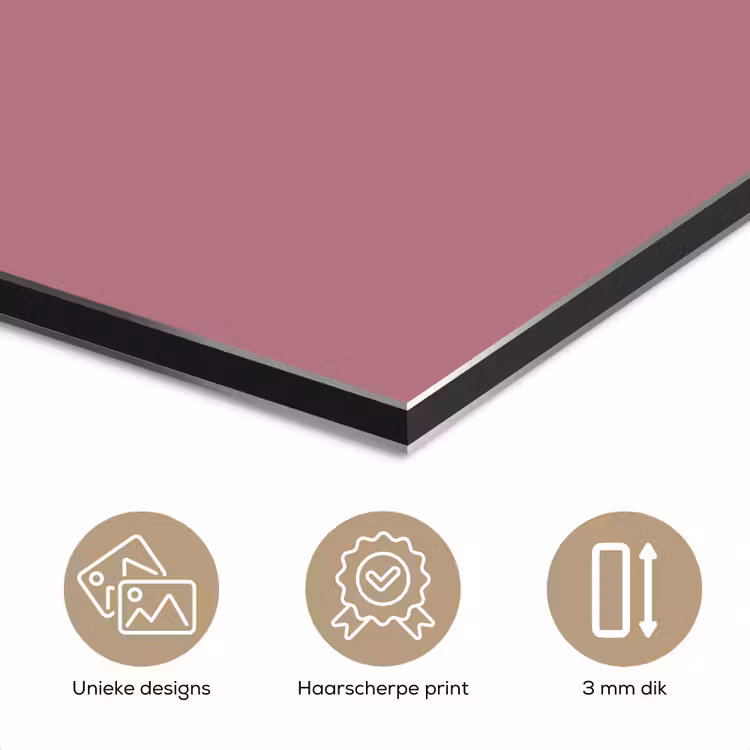 Aluminium schilderij - Antique - Mauve - Roze — 3