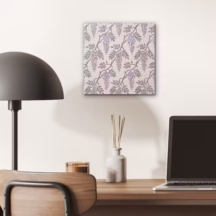 Aluminium schilderij - Bloemen - Mozaïek - Natuur - Patroon - Paars — 7