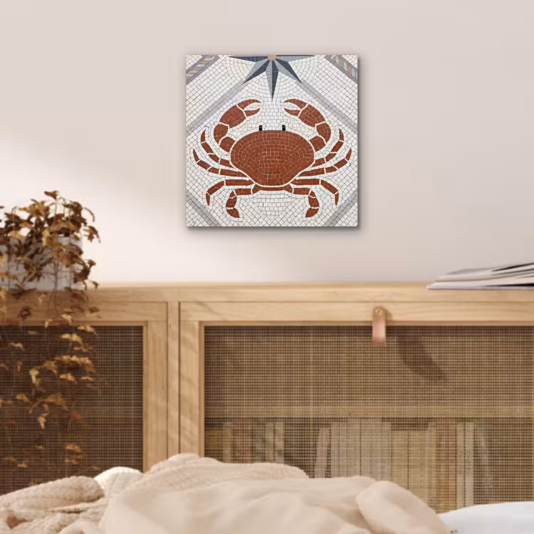 Aluminium schilderij - Dier - Mozaïek - Zee - Klassiek - Bruin — 5