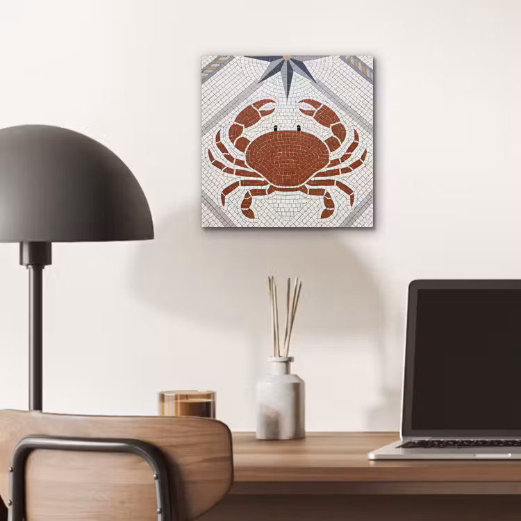 Aluminium schilderij - Dier - Mozaïek - Zee - Klassiek - Bruin — 7